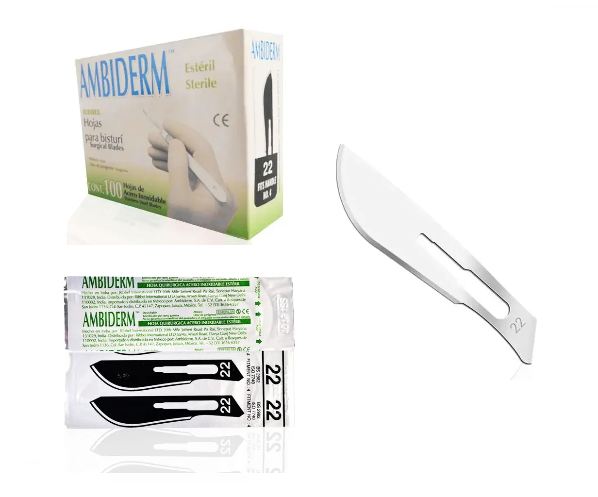 HOJA PARA BISTURI Ambiderm Acero inixidable RIBBEL