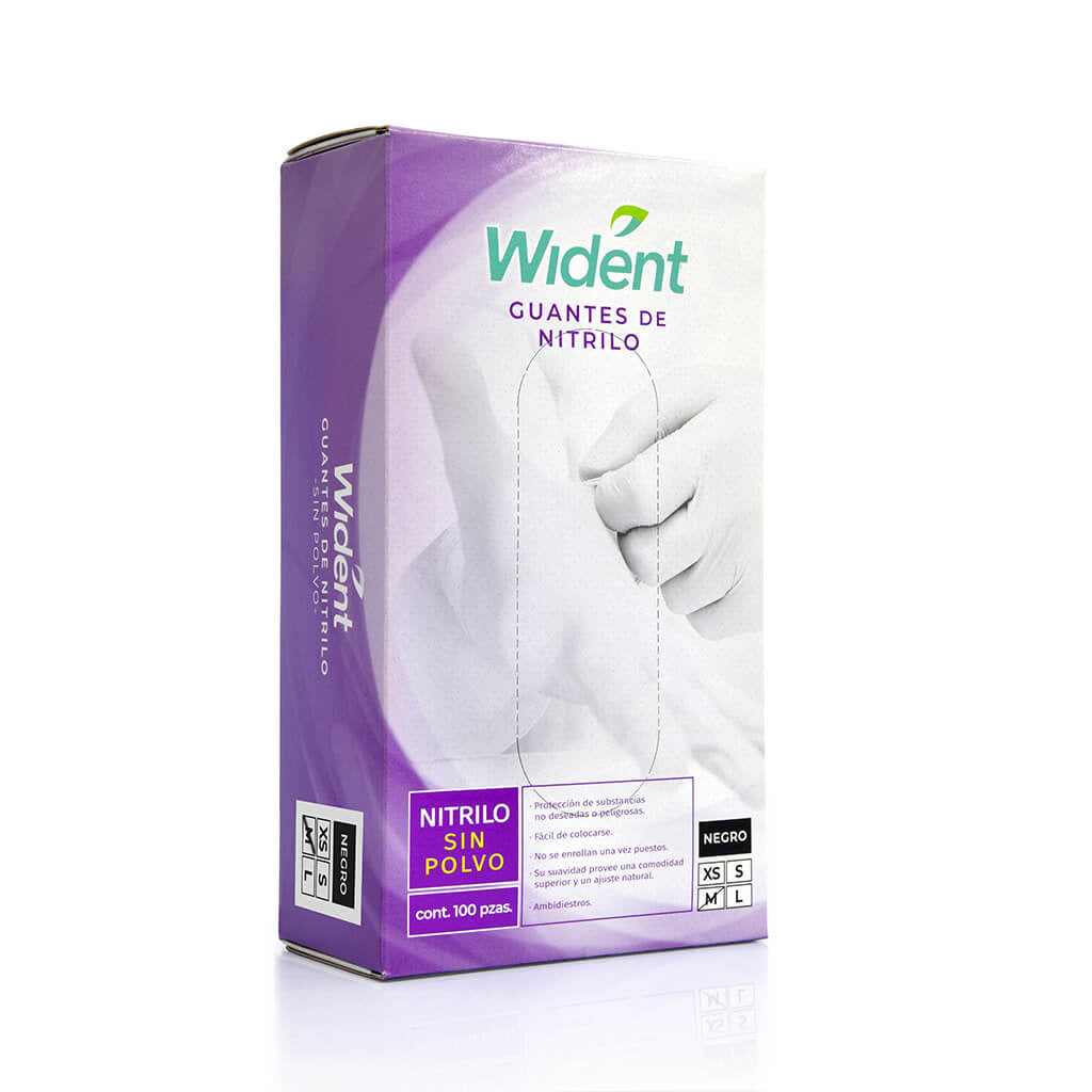 Guantes De Nitrilo Sin Polvo Wident Cirujano 100pz