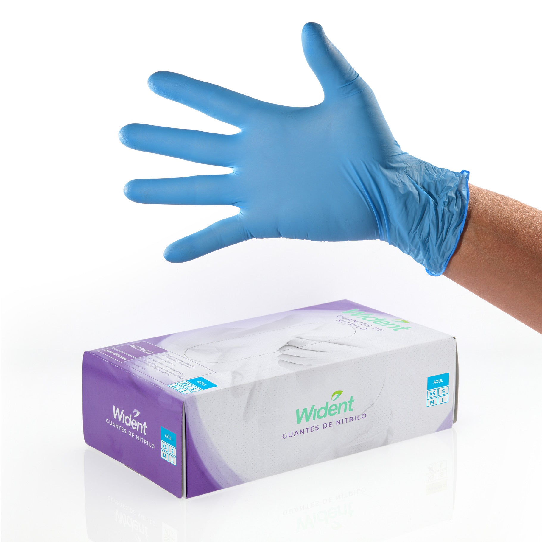 Tienda DDC - MDC Dental - GUANTES - Guantes De Nitrilo Sin Polvo Wident 100 pzas | TiendaDDC.com