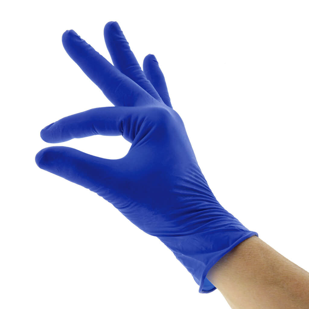 Guantes Wident Latex Sin Polvo Azul Obsccuro C/100