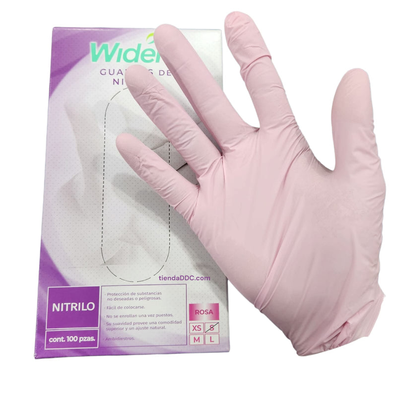 Guante de Nitrilo Rosa Wident