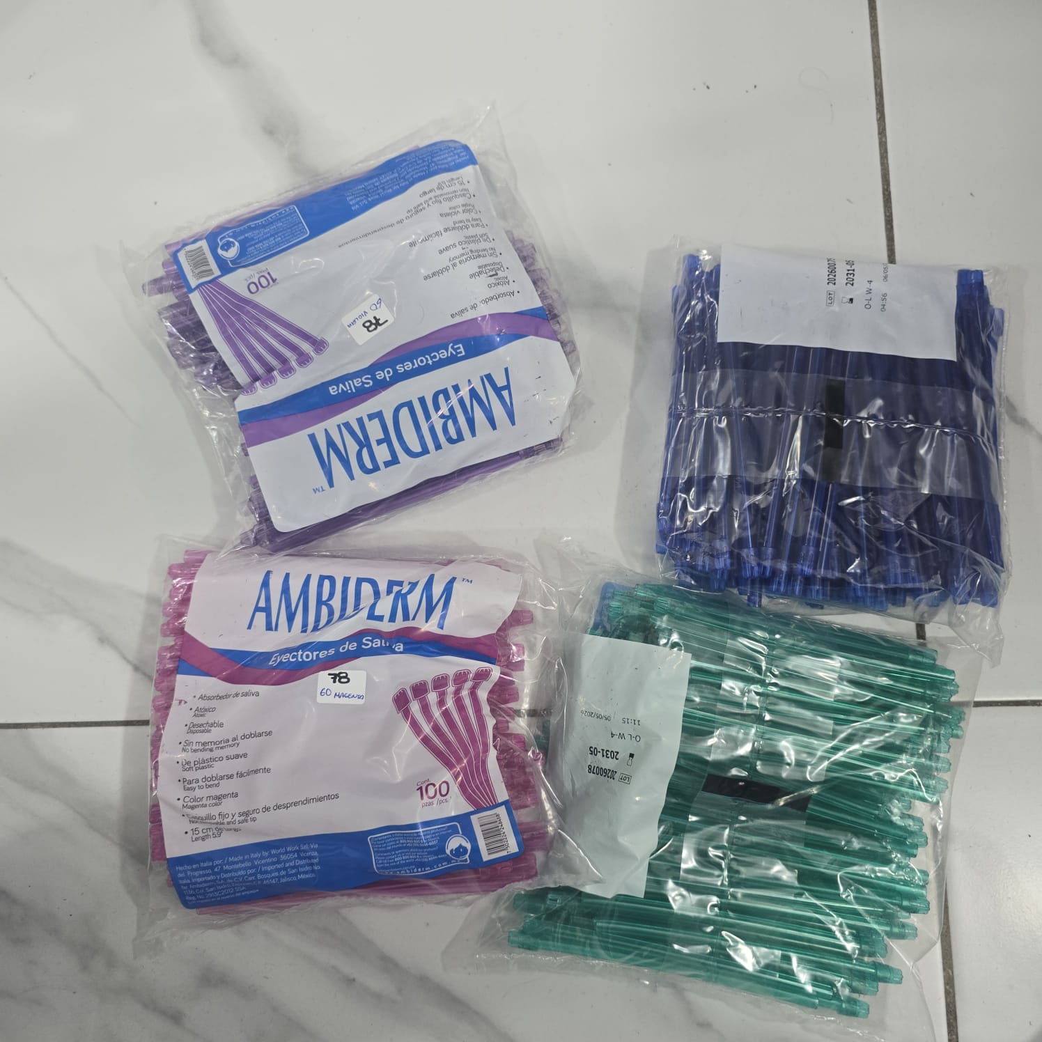 Tienda DDC - Deposito Dental Cadereyta - EYECTORES DE SALIVA ambiderm de colores | TiendaDDC.com