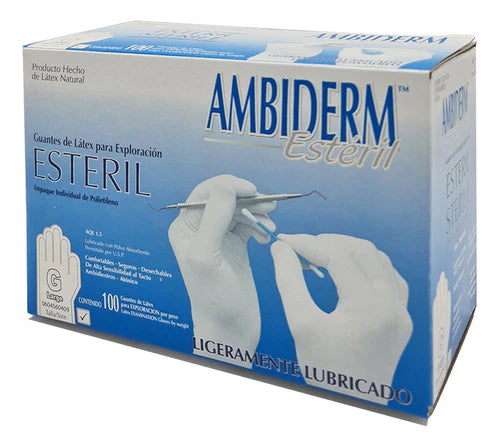 GUANTE DE LATEX ESTERIL Ambiderm 100pz