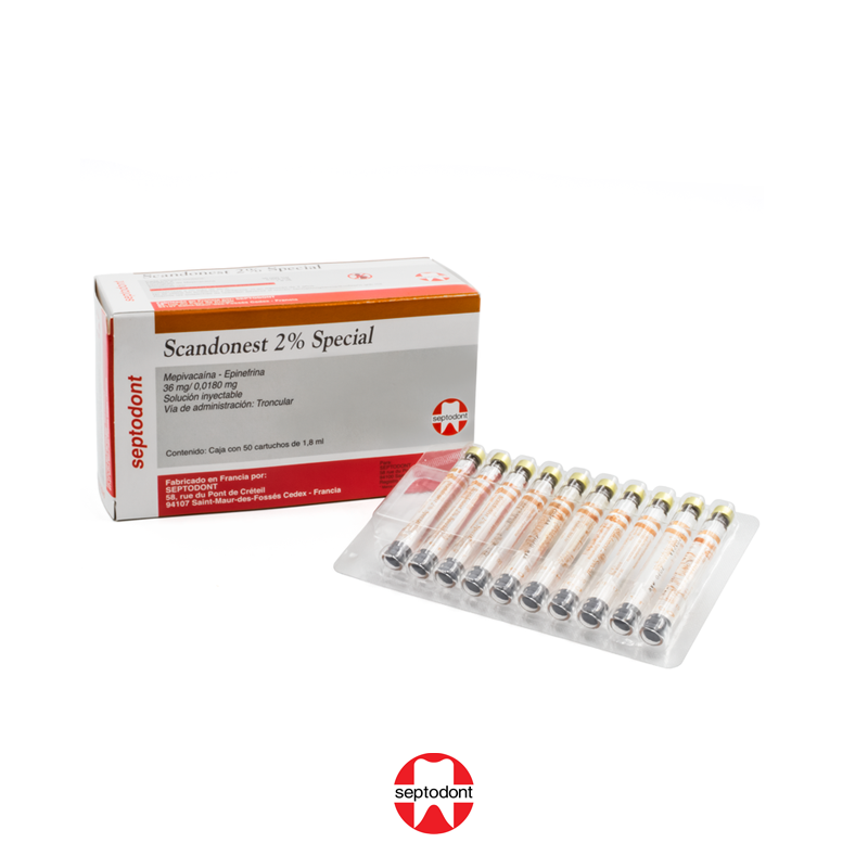 Anestesia Scandonest 2% Special caja C/50 pz