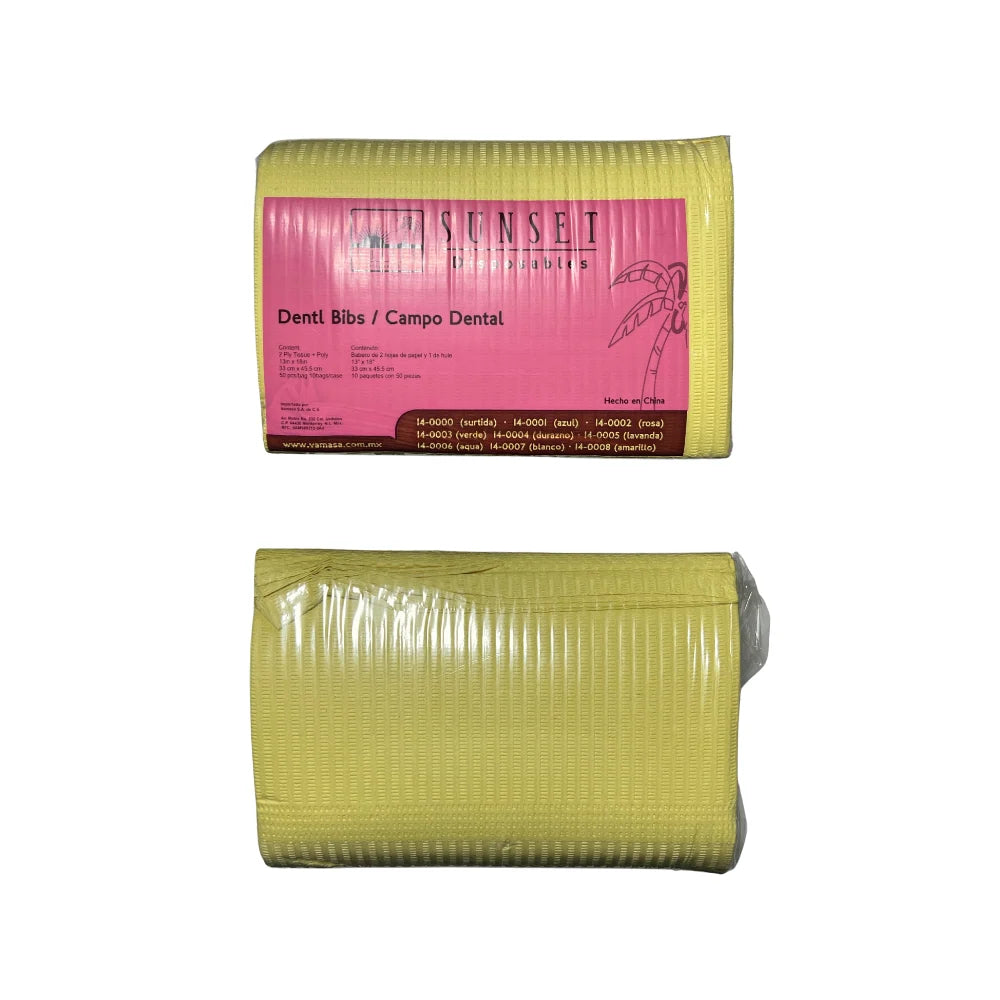 61003027 - SUNSET - CAMPO Dental BABEROS campos DESECHABLE C/50 | TiendaDDC.com