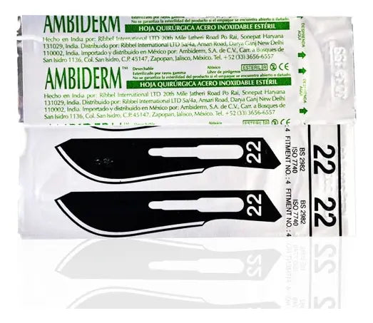 HOJA PARA BISTURI Ambiderm Acero inixidable RIBBEL