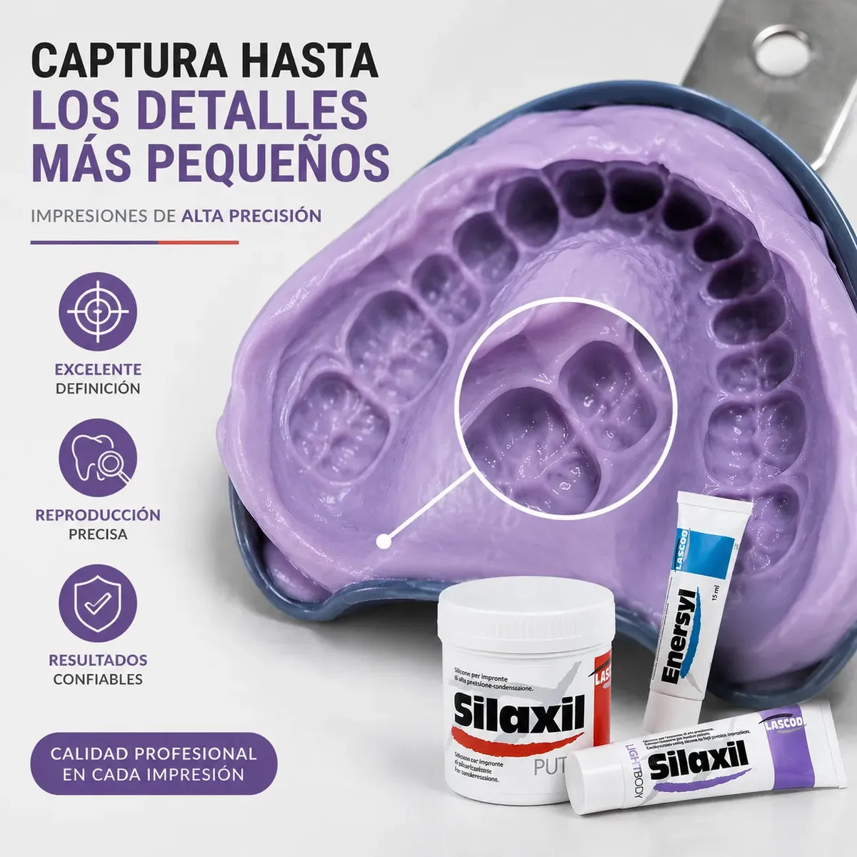 8016200021099 - LASCOD - CLINICA - Material Impresion Dental Silaxil Mini Kit Silicona Condensacion | TiendaDDC.com