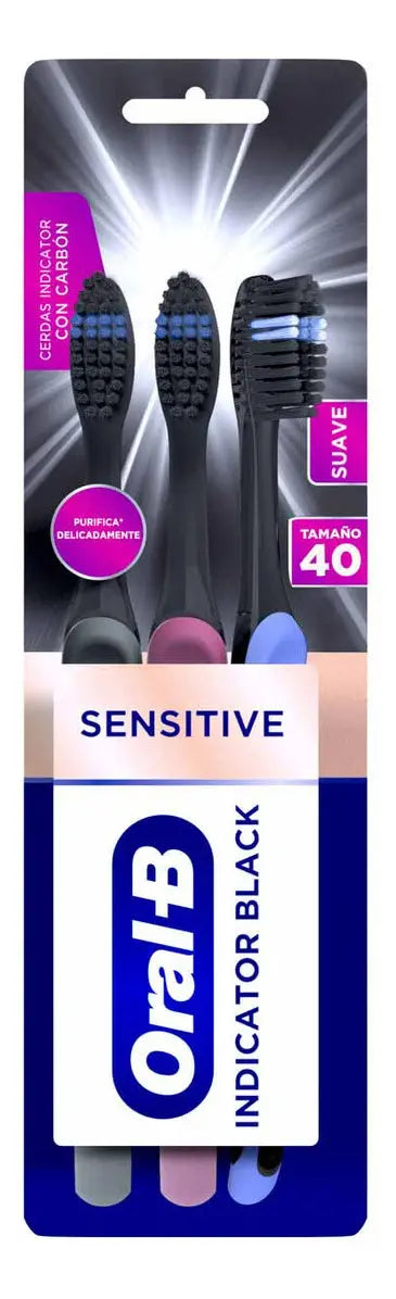 7500435216159 - ORAL-B - Cepillo De Dientes Oral-b Suave Indicator Black 3 Unidades | TiendaDDC.com