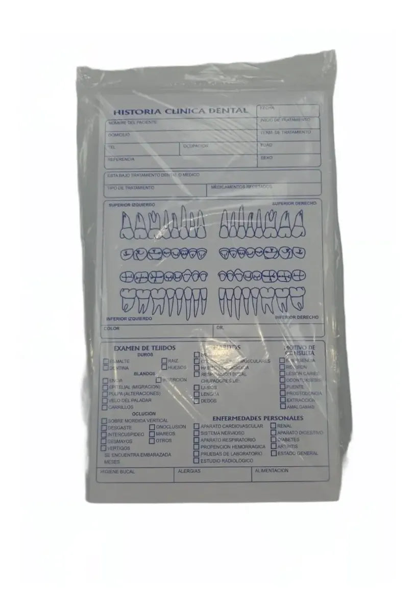 Tienda DDC - Tienda DDC - CLINICA - Bloc Historia Clinica Dental Odontologica paquete De 50 Hoja | TiendaDDC.com