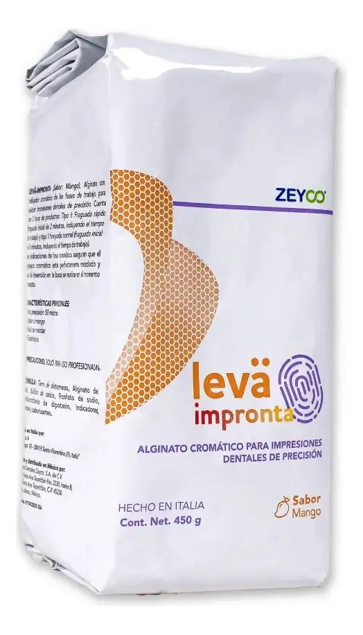 7501567704583 - ZEYCO - CLINICA - Alginato Cromatico Zeyco Leva Impronta 450gr Tipo I - Sabor Mango | TiendaDDC.com