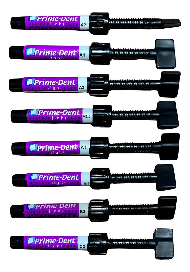 KIT 7 RESINAS MICRO HIBRIDAS acido bond Prime Dent