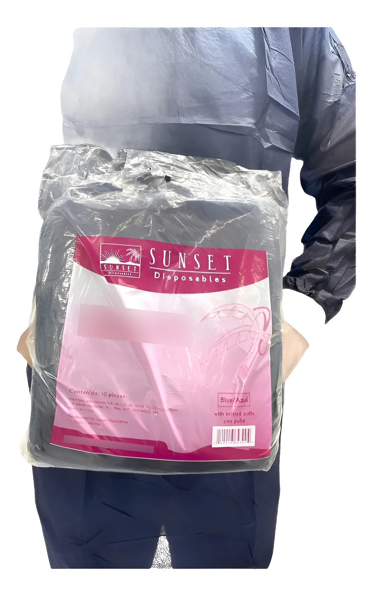Bata Desechables para Cirugía Dental 10 bolsas Sunset caja Master 100 pzas