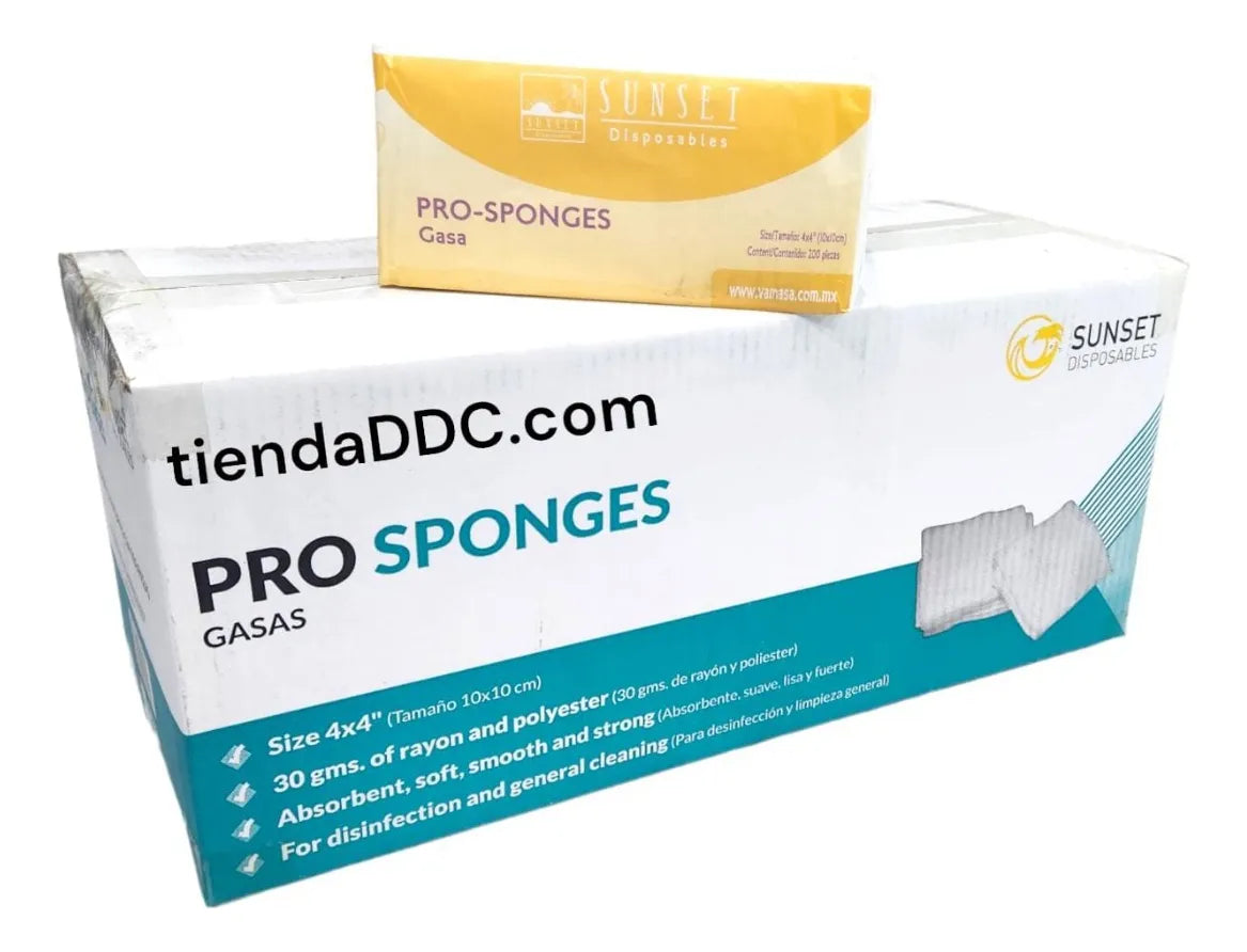 Tienda DDC - SUNSET - Gasas 10cm X 10cm Caja Master con 10 Paquetes 2000 pzas | TiendaDDC.com