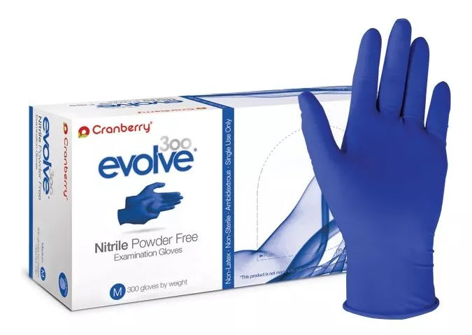 Guantes Nitrilo Cranberry Azul Cobalto Grande 300pz