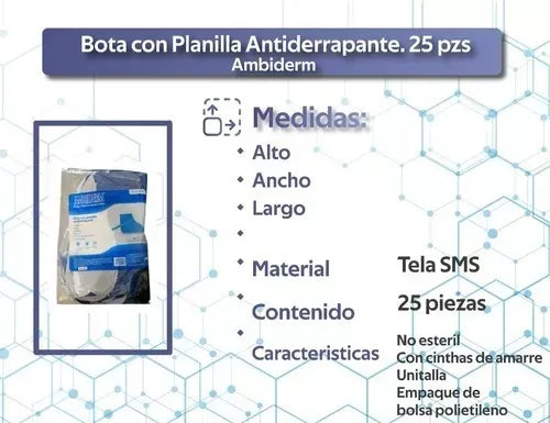 BOTA CON PLANTILLA 50 pz Ambiderm