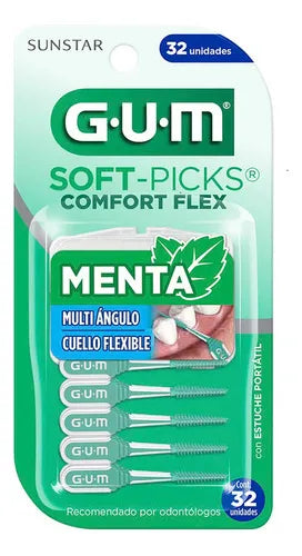 Palillos Dentales Gum Soft-picks Comfort Flex Menta 32 Palillos