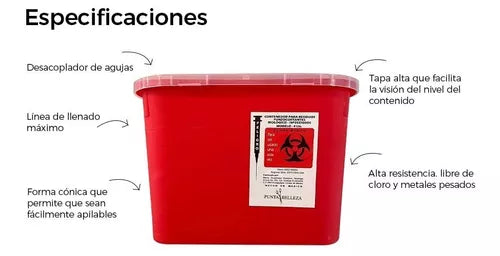 BOTE ROJO RECOLECTOR contendedor RPBI