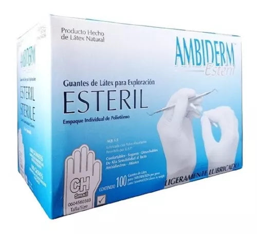 GUANTE DE LATEX ESTERIL Ambiderm 100pz