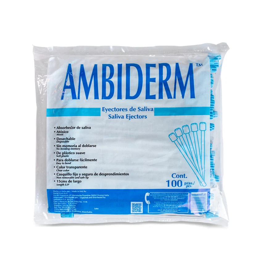 Tienda DDC - Deposito Dental Cadereyta - EYECTORES DE SALIVA ambiderm de colores | TiendaDDC.com