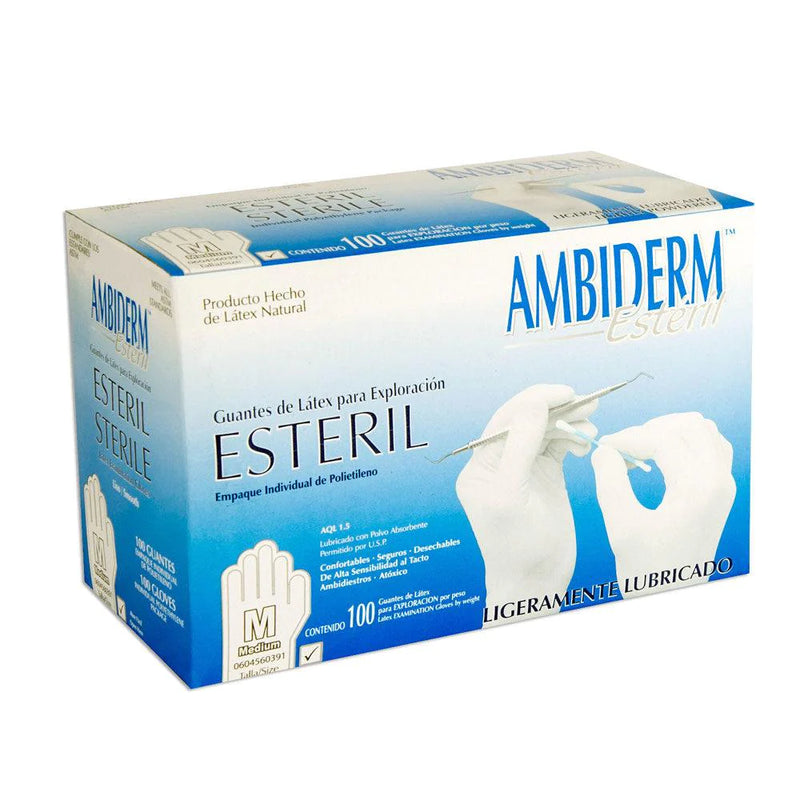 GUANTE DE LATEX ESTERIL Ambiderm 100pz