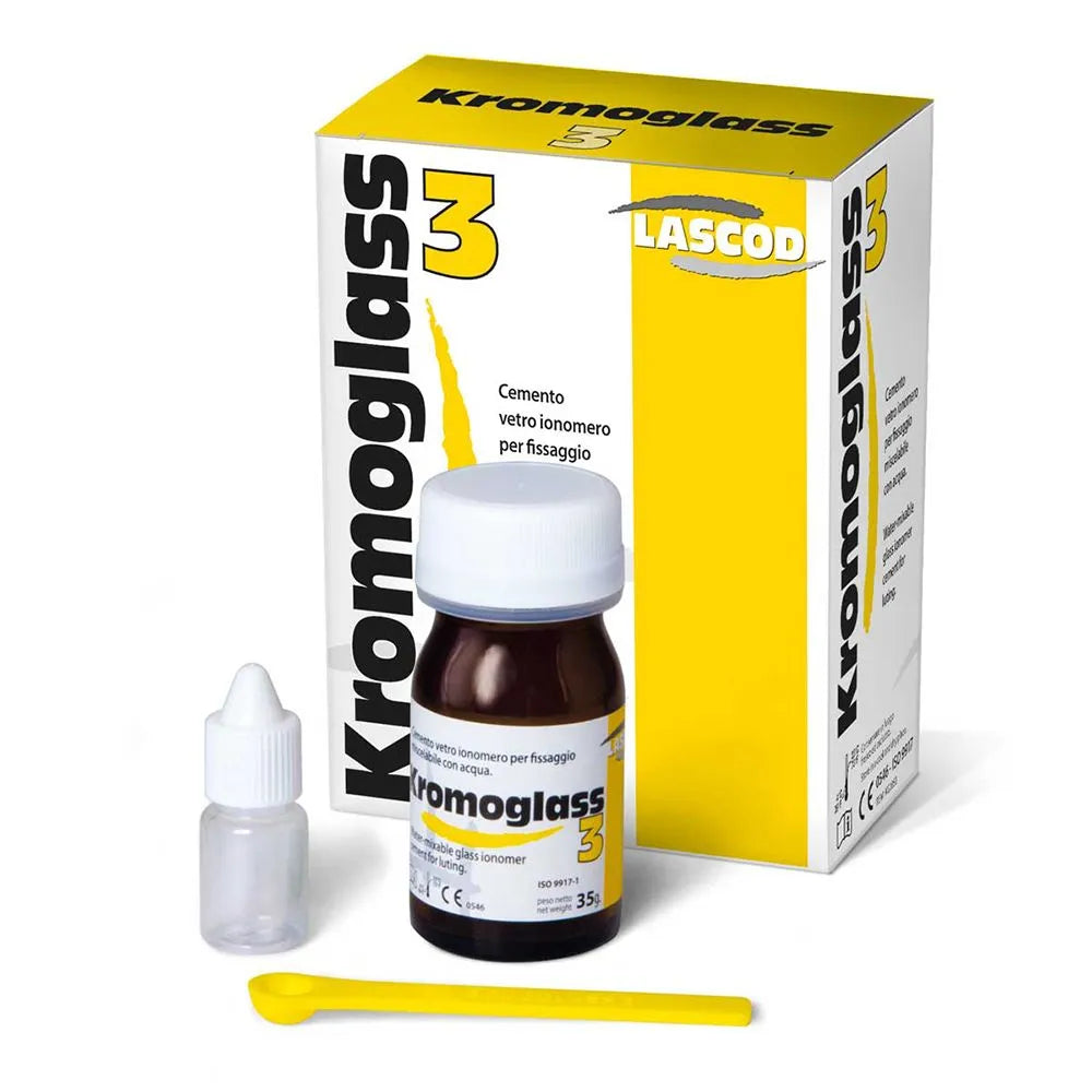 Kromoglass 3 Ionómero de vidrio para cementación 35gr