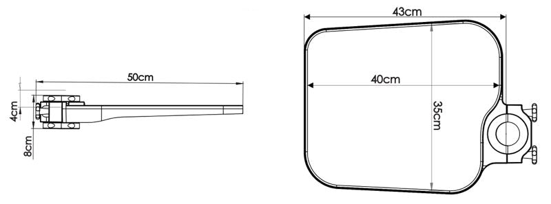 Charola Agustable Giratoria 43x35cm Para Sillon Dental