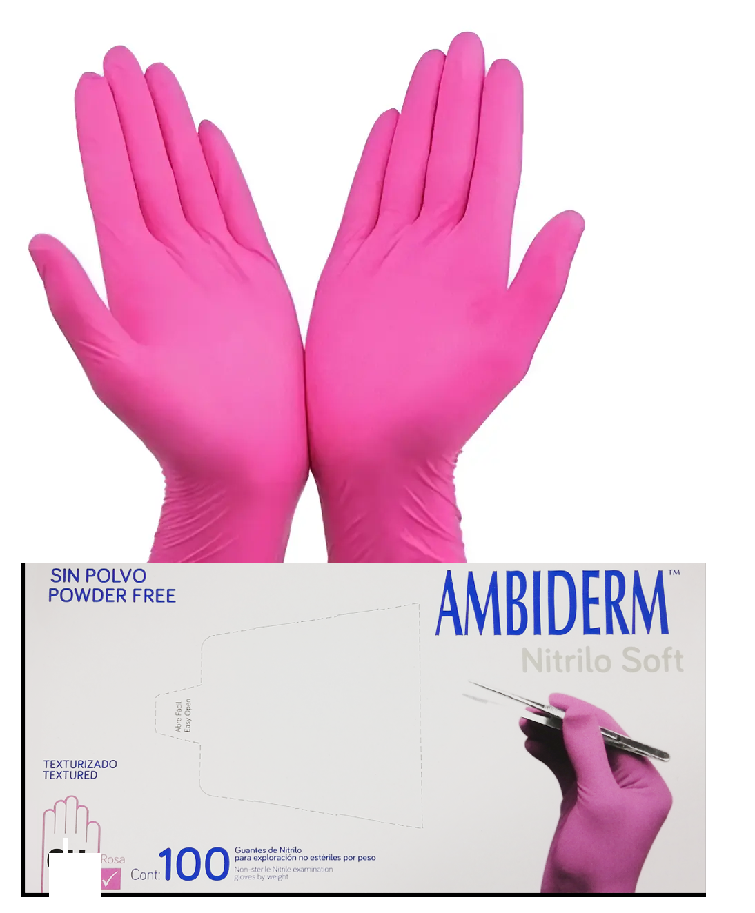 7502224246743 - AMBIDERM - GUANTES - GUANTE DE NITRILO Ambiderm 100pz | TiendaDDC.com