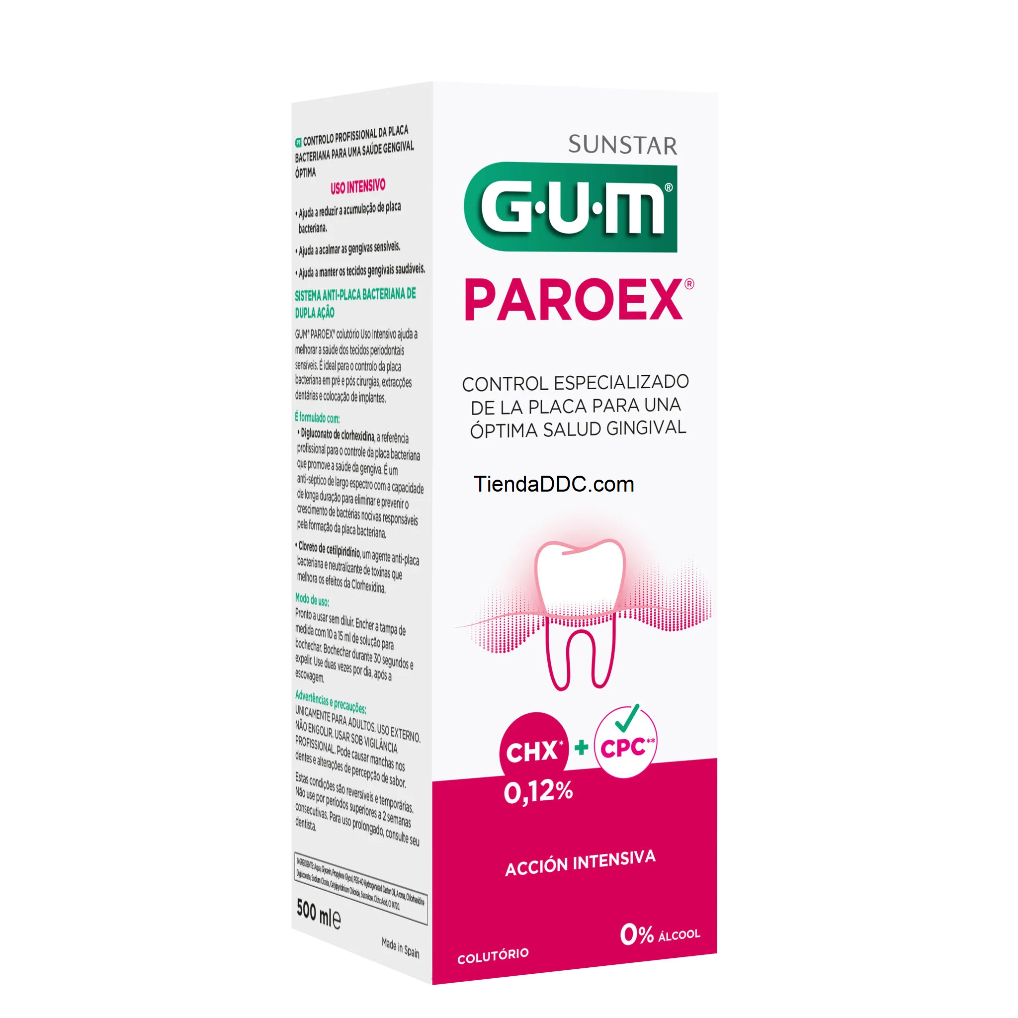 PAROEX ACCION INTENSIVA clorhexdina 0.12% 500ML enjuague bucal GUM