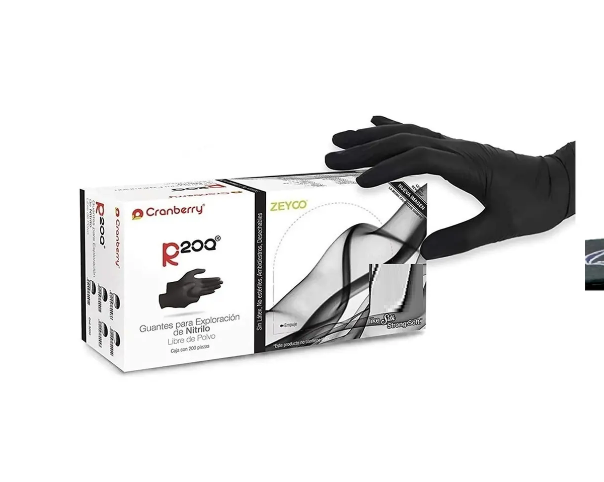 7501567700905 - ZEYCO - GUANTES - Guantes Negros Cranberry Nitrilo Zeyco R200EVO 200 Pzas | TiendaDDC.com