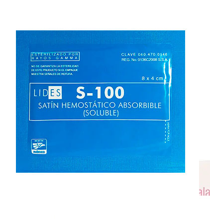 Satín Hemostático Absorbente Soluble Lides S-100 Por Pieza