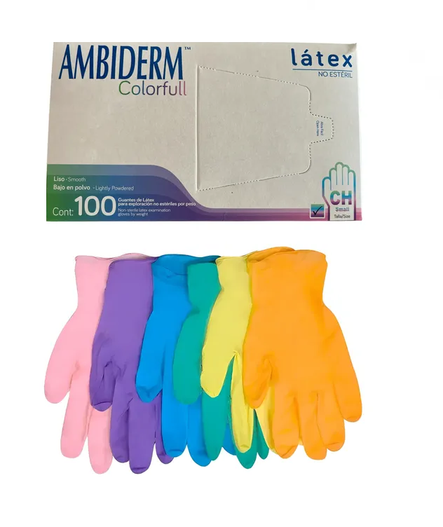 7502224244299 - AMBIDERM - GUANTES - Guante Latex Colorfull Surtido De Colores Talla Chica | TiendaDDC.com