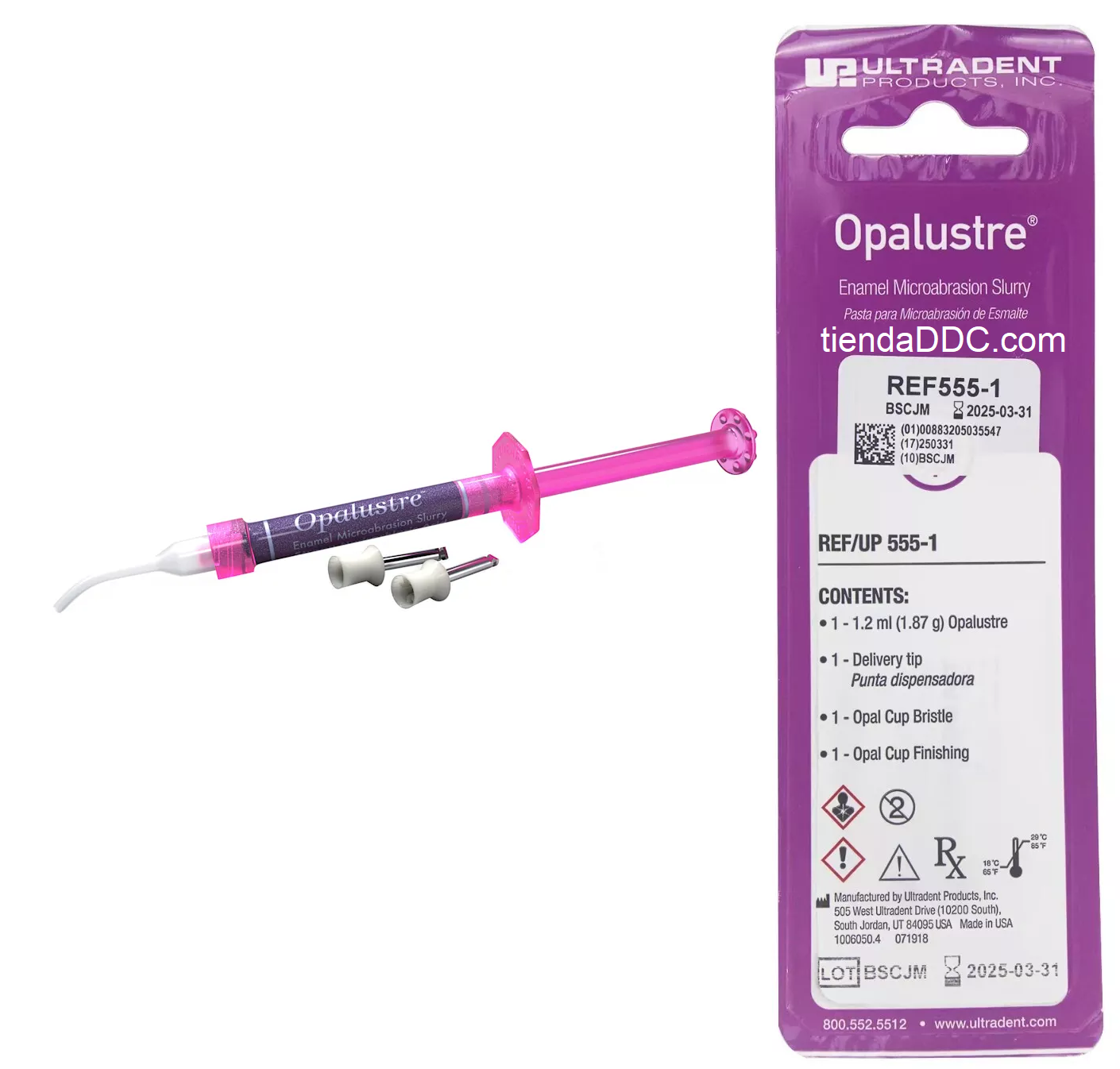 Opalustre y OpalCups Pasta de abrasión química y mecánica
