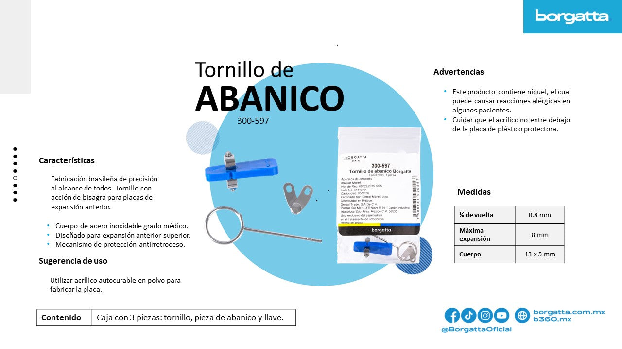 Tornillo En Abanico Borgatta Denta