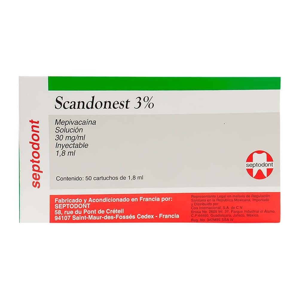 Anestesia Scandonest 3% caja C/50 pz