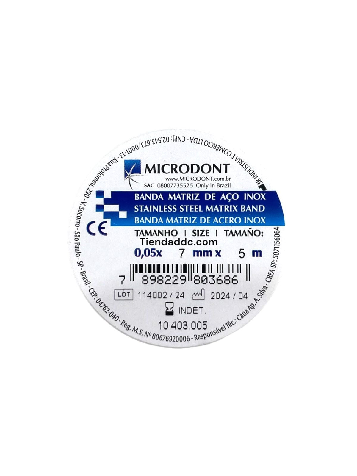 Banda Matriz Microdont Dental rollo metalica