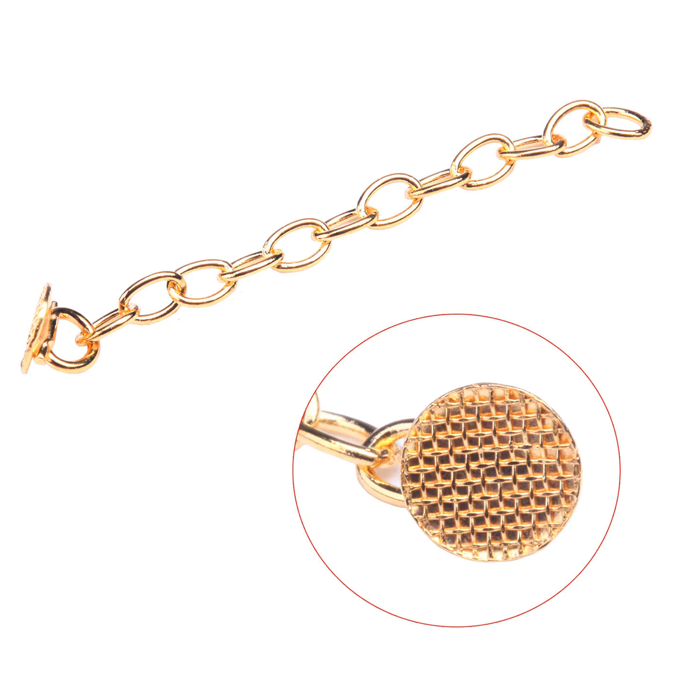 Cadena de tracción ortodoncaia AZDENT con botones y cadena dorado