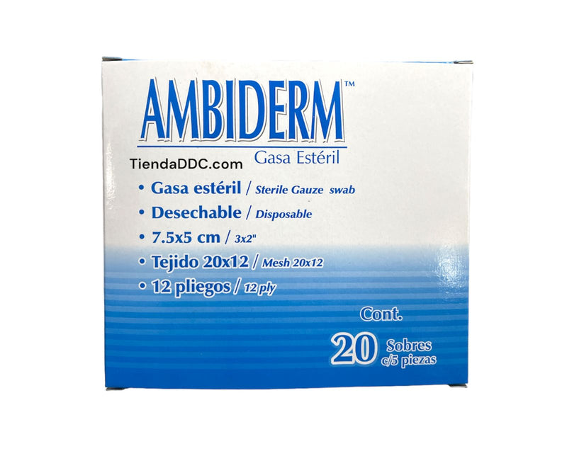 GASAS ESTERILES AMBIDERM 20 SOBRES C/5 PIEZAS