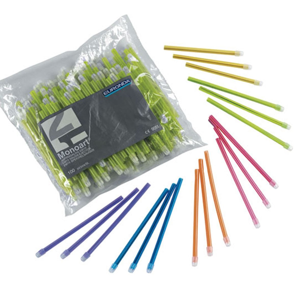 Tienda DDC - Euronda - Eyector De Saliva Succió Desechable 100 Piezas Dental Canula | TiendaDDC.com