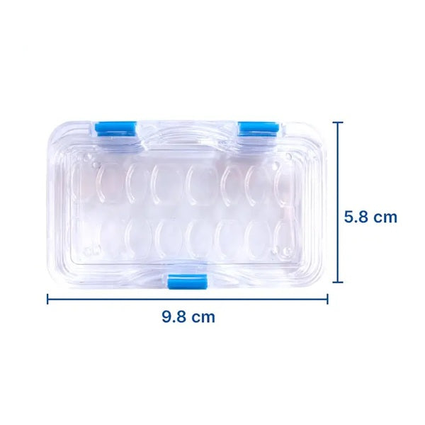 Caja Para Transportar Coronas/Carillas Dentales de 16pzas CON BROCHE DE SEGURIDAD