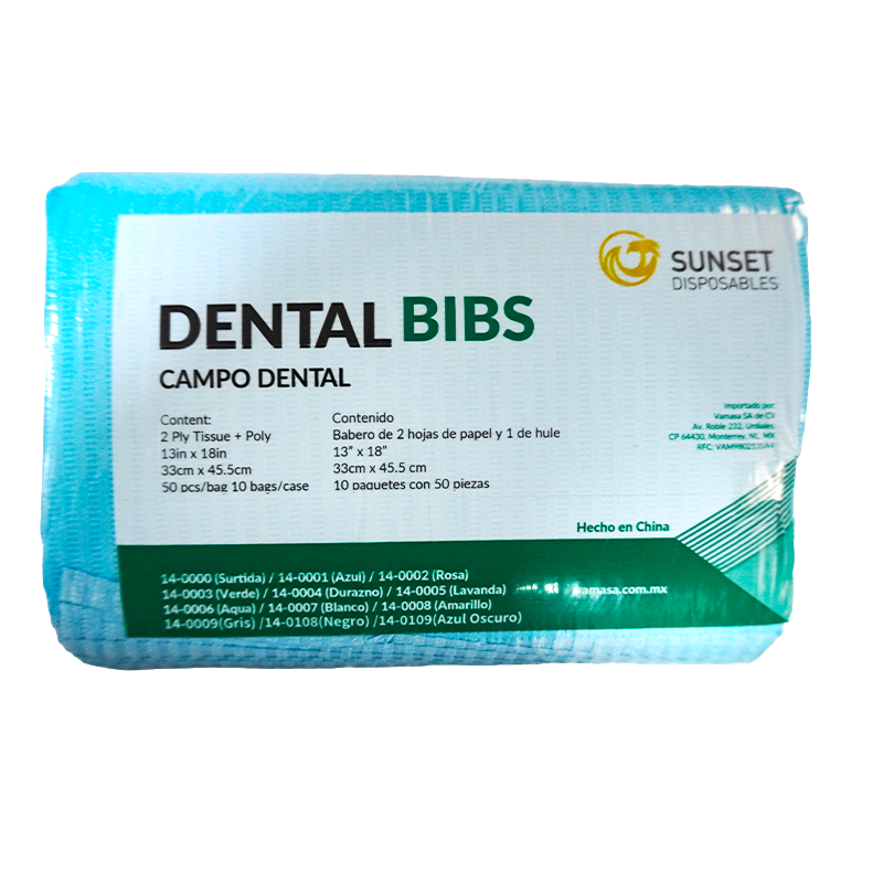 61003027 - SUNSET - CAMPO Dental BABEROS campos DESECHABLE C/50 | TiendaDDC.com
