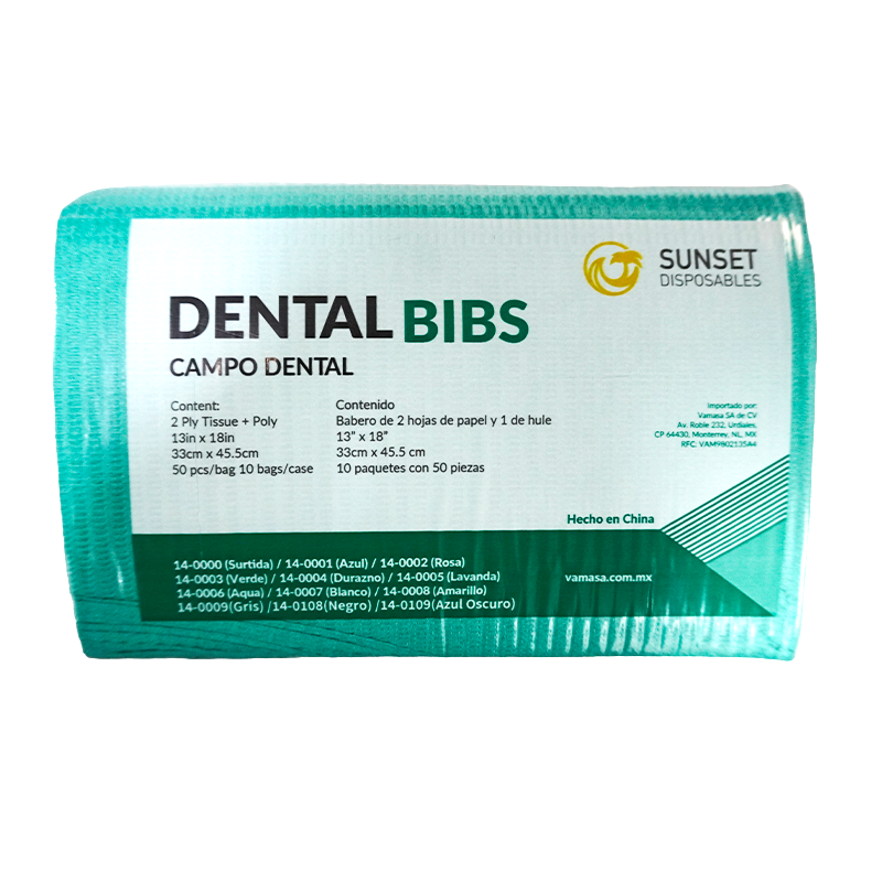 61003027 - SUNSET - CAMPO Dental BABEROS campos DESECHABLE C/50 | TiendaDDC.com