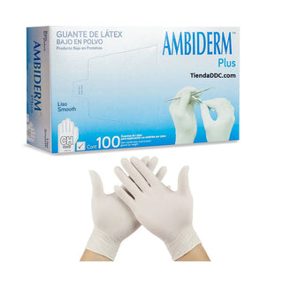 7502224240215 - AMBIDERM - GUANTES - GUANTE DE LATEX PLUS Ambiderm | TiendaDDC.com
