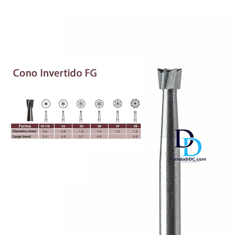 Fresa Carburo Cono Invertido