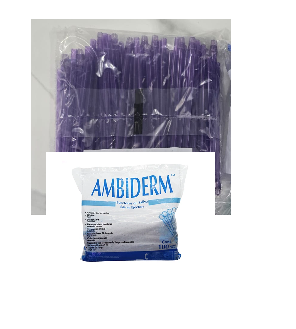 Tienda DDC - Deposito Dental Cadereyta - EYECTORES DE SALIVA ambiderm de colores | TiendaDDC.com