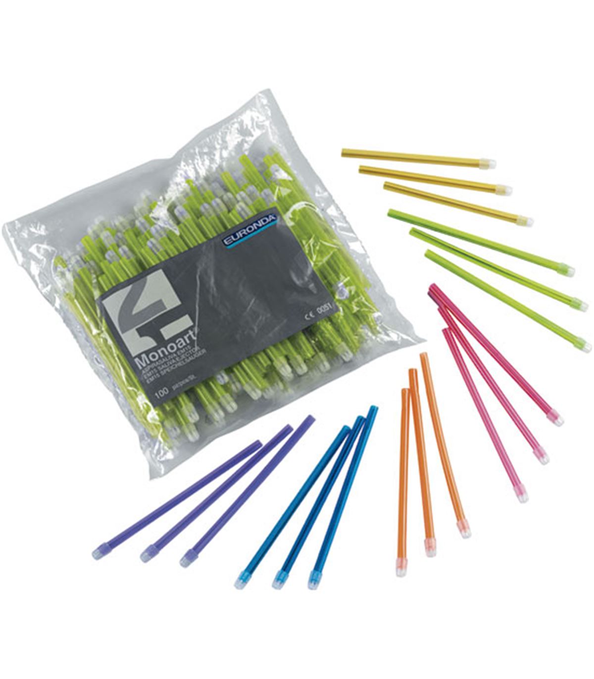 Tienda DDC - Euronda - Eyector De Saliva Succió Desechable 100 Piezas Dental Canula | TiendaDDC.com