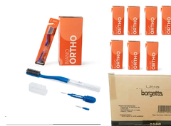 Cepillos Nano Ortho Carbon Activado Interdental Cubrecepillo Caja Master con 8jr - 96 cepillos