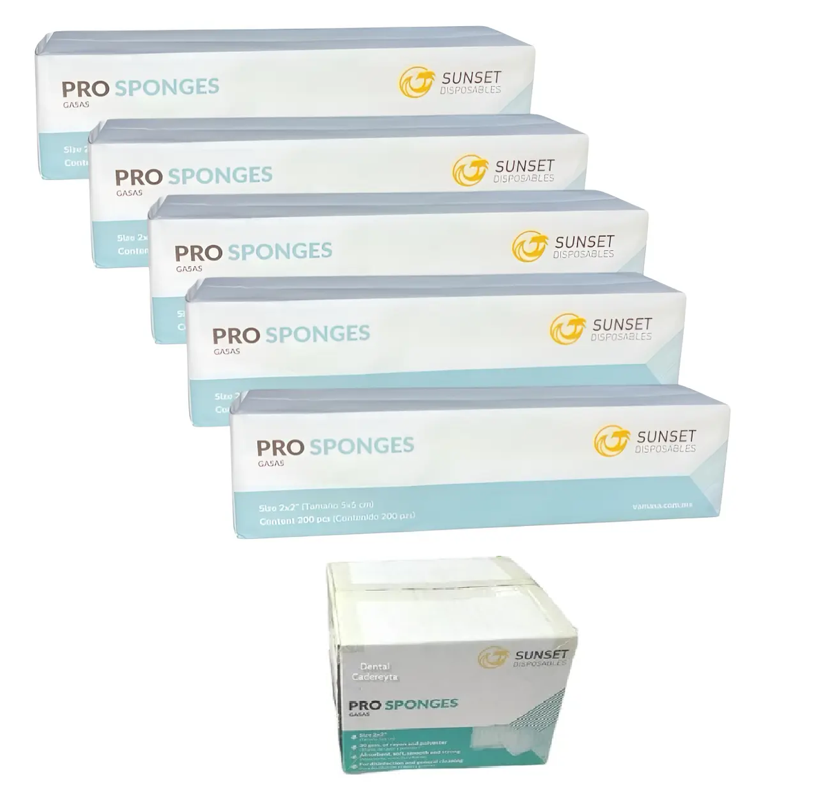 GASAS suset 5*5cm 2*2" GASA DENTAL espenja Caja Master con 25 pzas - 5000 gasas