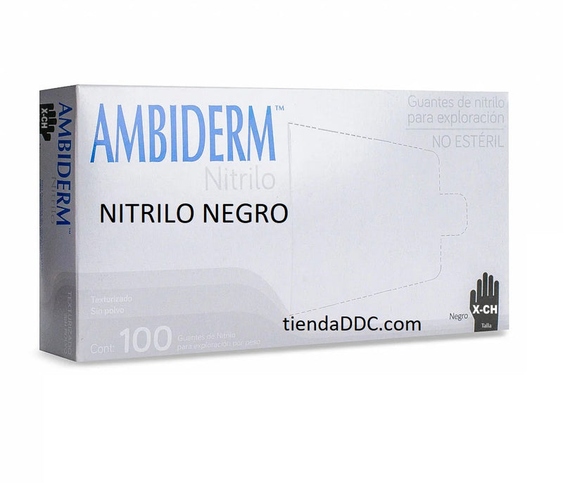 GUANTE DE NITRILO NEGRO 100pz Ambiderm