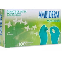 Guante De Latex Mentolado Ambiderm 100 Caja 100 Pz