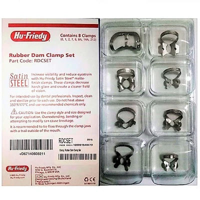 Set Grapas Para Dique Dental 8 Pzs Plateado Hu-friedy